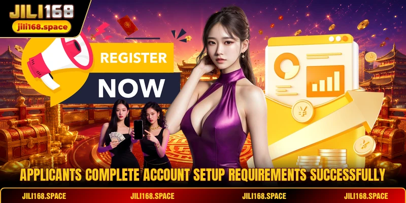Applicants complete account setup requirements successfully