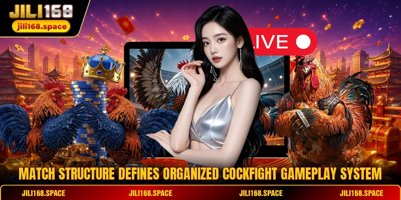 Match structure defines organized cockfight gameplay system