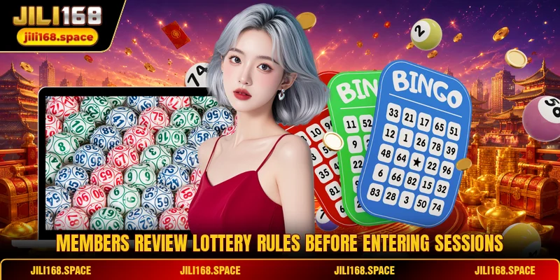 Members review lottery rules before entering sessions