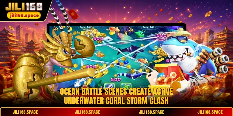 Ocean battle scenes create active underwater Coral Storm Clash