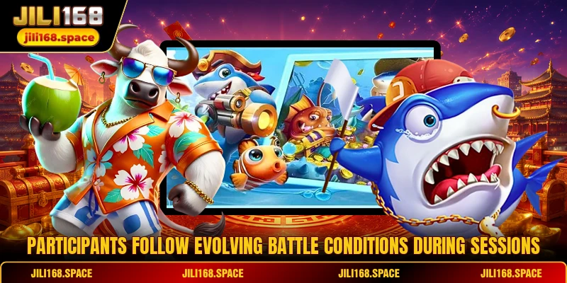 Participants follow evolving battle conditions during sessions