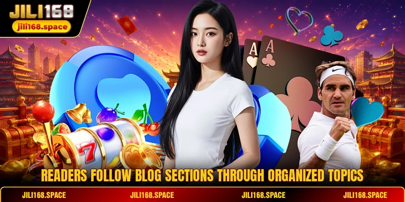 Readers follow Blog sections through organized topics