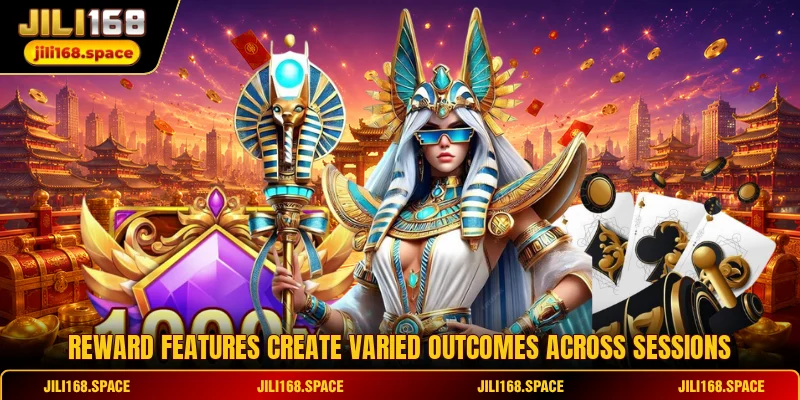 Reward features create varied outcomes across sessions