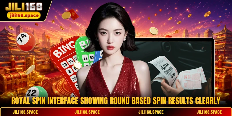 Royal Spin interface showing round based spin results clearly