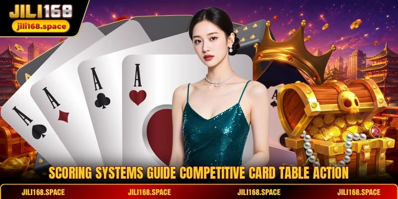 Scoring systems guide competitive card table action