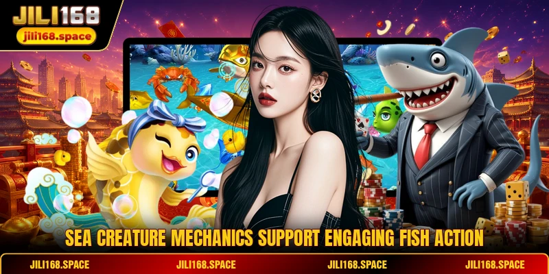 Sea creature mechanics support engaging fish action