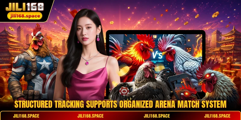 Structured tracking supports organized arena match system