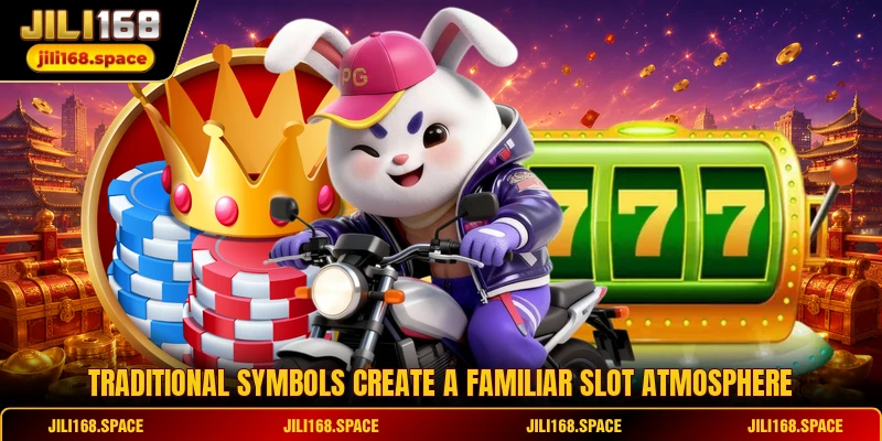 Traditional symbols create a familiar slot atmosphere