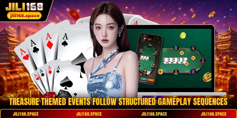 Treasure themed events follow structured gameplay sequences